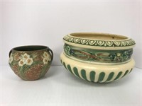 Lot of two Roseville pottery planters;