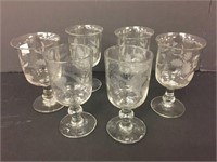 Early glass goblets;