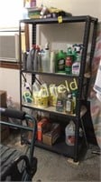 4 tier shelf with cleaning supplies