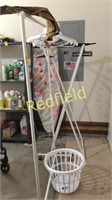 2 Clothes Racks and Clothes Basket