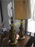 2 Heavy Lamps w/ Ornate Design