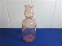 Vintage Pink Glass Brookfield Baby Head Top Bottle