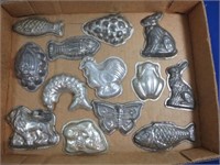 Vintage Metal Animal Baking Molds - A