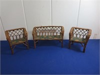 Vintage Wicker Doll Chair Set