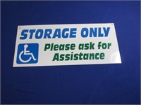Metal "Handicap Storage Only" Sign