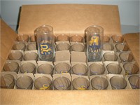 Pitt Panther Beverage Glasses 6 Inch New in Box