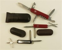 2 Swiss Army Knives - Both w/ Sheaths & Ingersoll