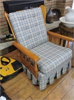 Vintage Maple Arm Chair with Cushions