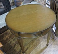 Vintage End Table with Drawer , 25.5" D x 22"