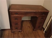 Solid Wood Vintage Desk, Ball Feet