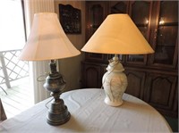 Pair of Table Lamps, Tallest 28"