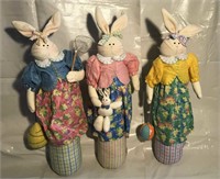 Set of 3 Fabric Easter Bunnies