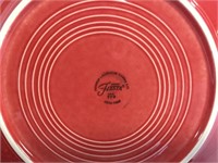 Set of 7 Red Fiestaware 10.5" Dinner Plates