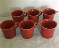Set of 6 Red Fiestaware Mugs