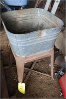 Galvanized Wash Tub on Stand with Wheels