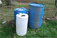 (3) Plastic Barrels