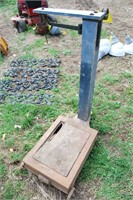 Old Platform Scale with Some Peas/Weights