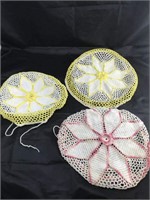 Collection of Vintage Crocheted Bonnets