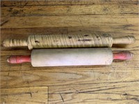 Two antique rolling pins