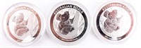 Coin 3 Australia 50 Cent .999 Silver Coins