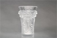 Lalique Glass "Fantasia" Vase, Frosted Crystal