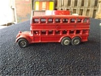 Vintage Cast Iron Double Decker Bus Toy