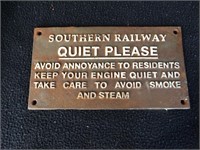 Vintage Cast Iron Southern Railway Sign