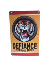 Defiance Tiger Tread Tires Metal Ad Sign - 18"