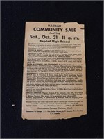 Vintage Bagdad, Kentucky Auction/Sale Poster