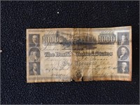 Vintage Bank of United States $1000 Paper Money