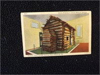 Vintage Abraham Lincoln Birthplace Cabin Post Card