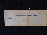 Vintage Unused Check from Mt. Olivet, Kentucky