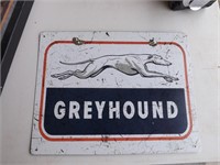 Rusty Metal Greyhound Bus Station Window/Door Sign