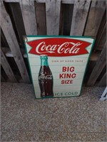 RARE 1958 King Size Bottle Metal Coca-Cola Sign