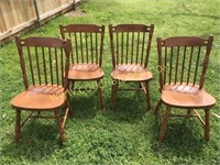 4 solid wood dining chairs