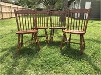 Set of 4 very nice wooden dining chairs