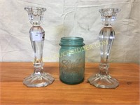 Pair of crystal candlesticks