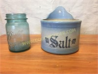 Glazed crock SALT cellar