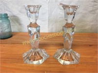 Pair of crystal candlesticks