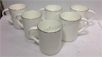 Lot of 6 Mikasa Couture Platinum bone china mugs