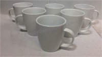 Lot of 6 white Home ceramic mugs