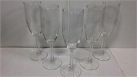 Set of five champagne flutes