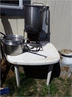 Gas steamer, steamer pot with fryer insert,