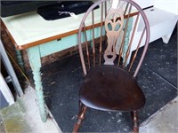 Vintage enamel top table and windsorback style