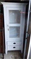 Primitive style petite single glass door over