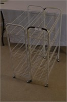 Pair of Wire Carrier Stands on Rollers-36" Tall