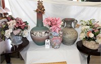 various vases and flowers