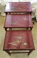 Oriental stacking tray tables