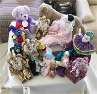 Ceramic doll and bear collection