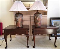 Thomasville End Tables with matching lamps